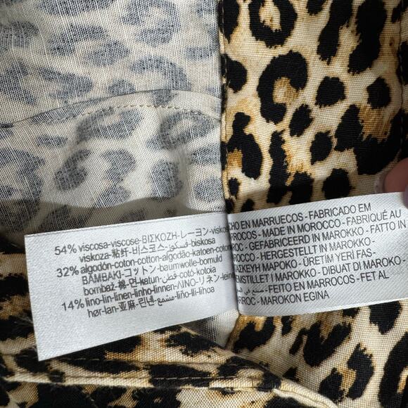 Zara Women's Cheetah Print Crop Capri Pants Size Small - Picture 8 of 8